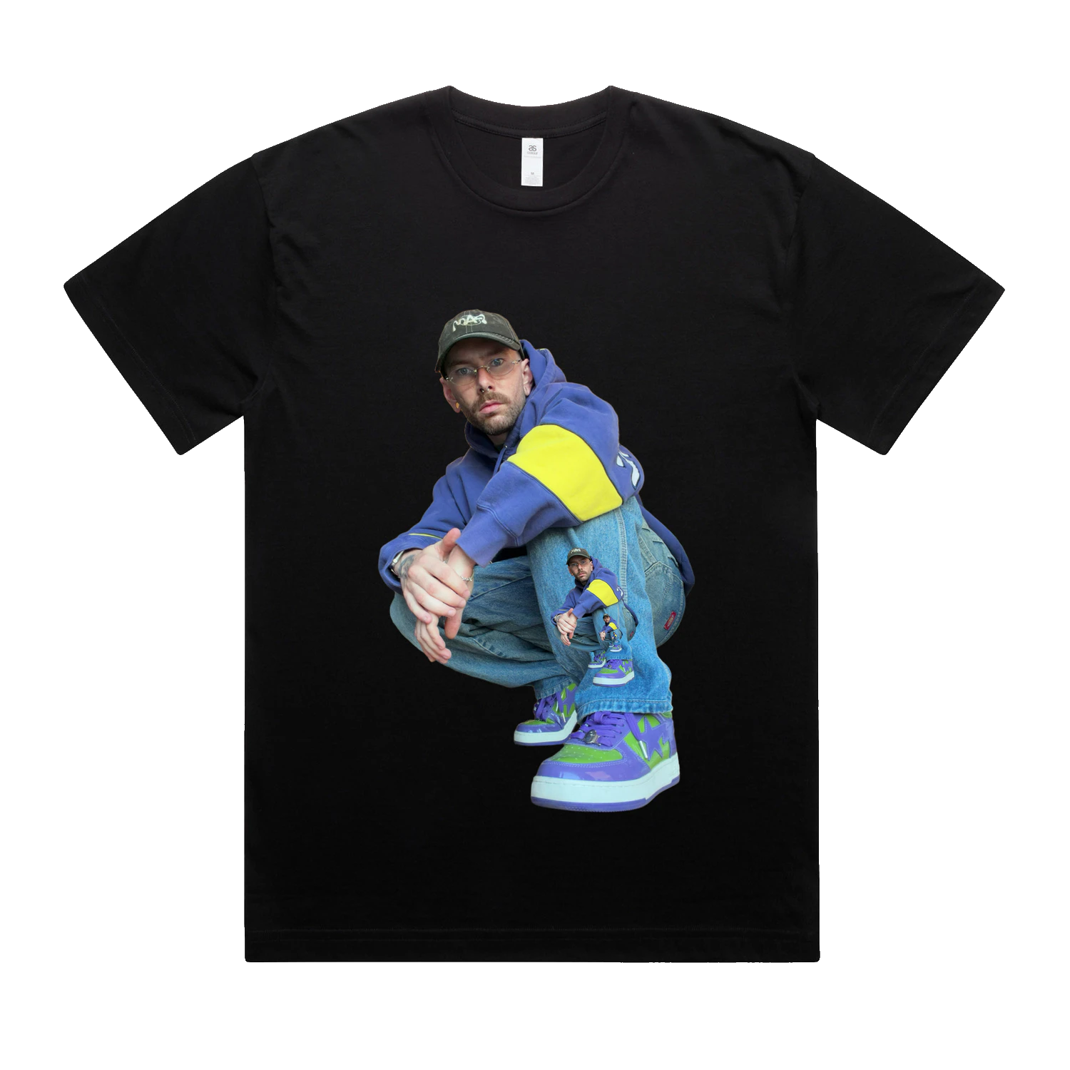 Black bent.shirt with your artwork