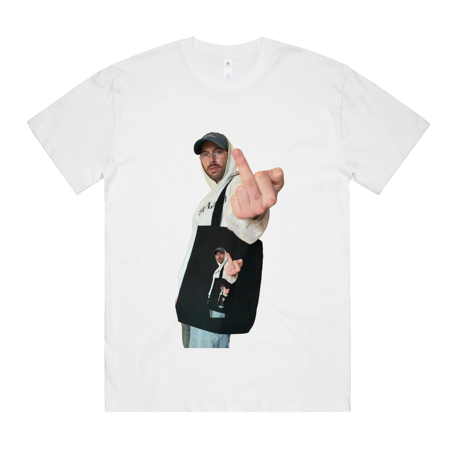 White bent.shirt with your artwork