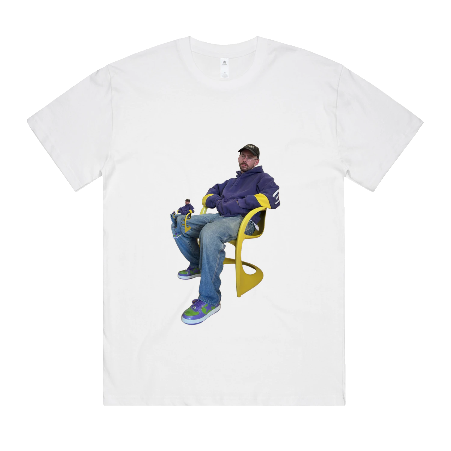 White bent.shirt with your artwork