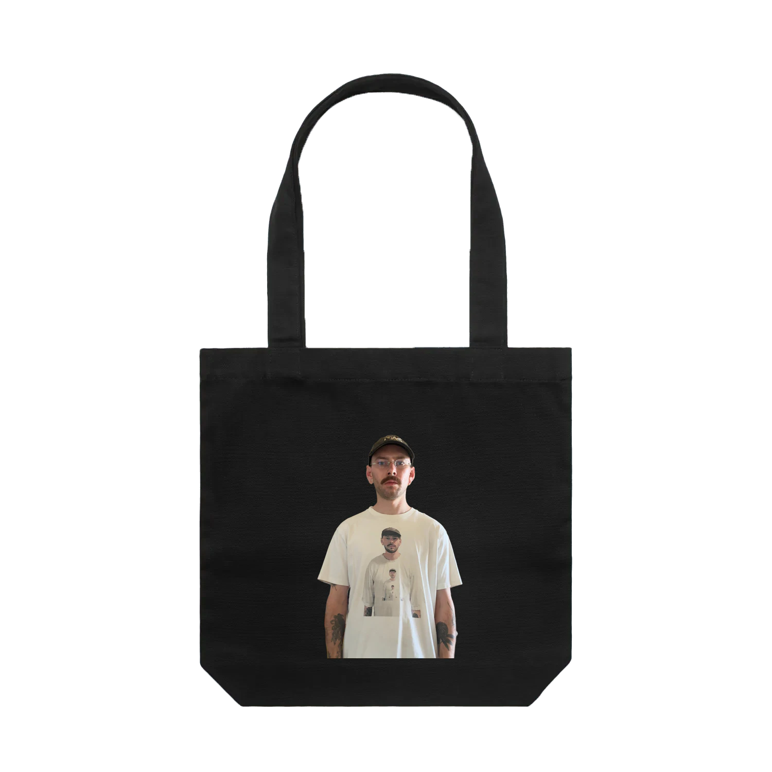 Black bent.tote with your artwork