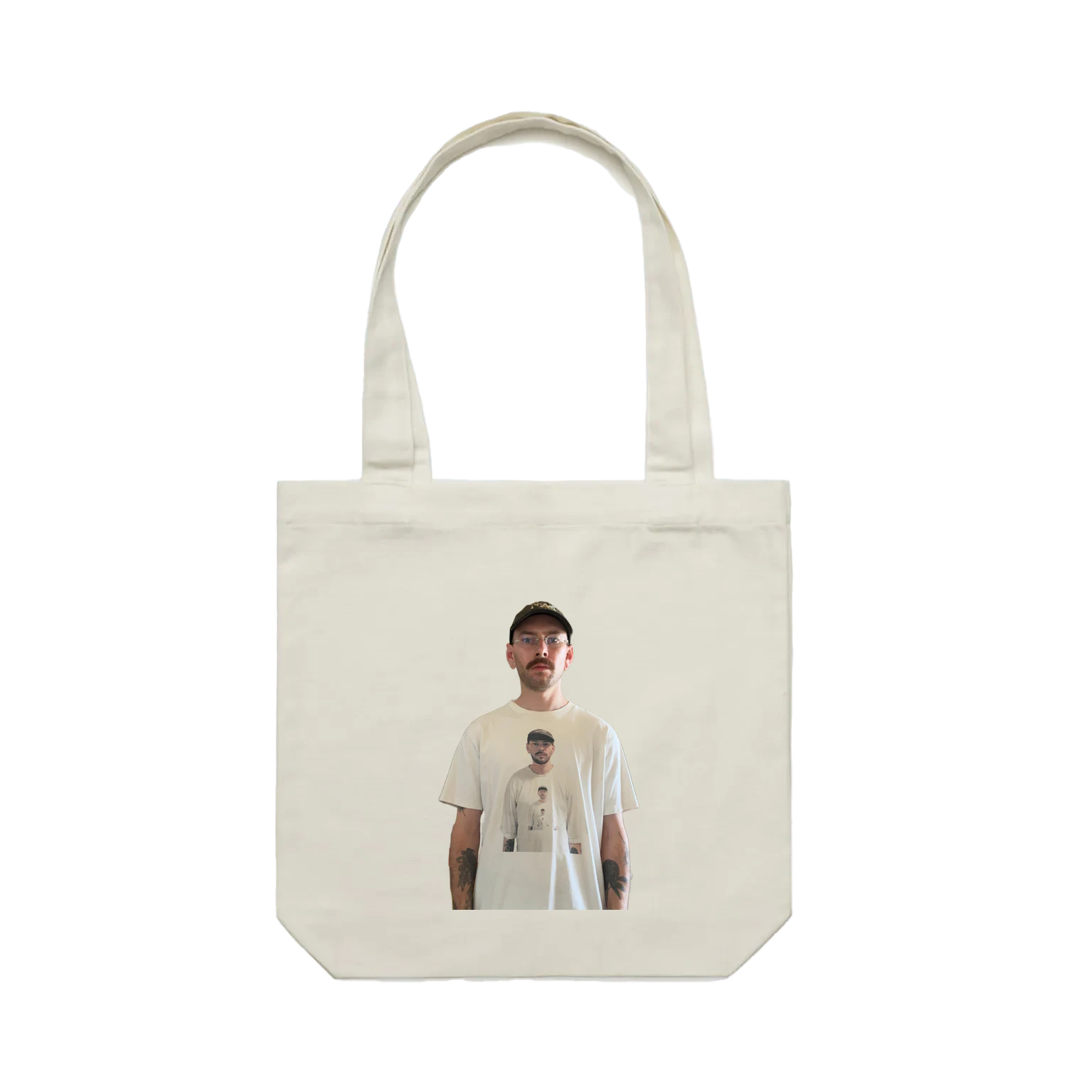 Cream bent.tote with your artwork