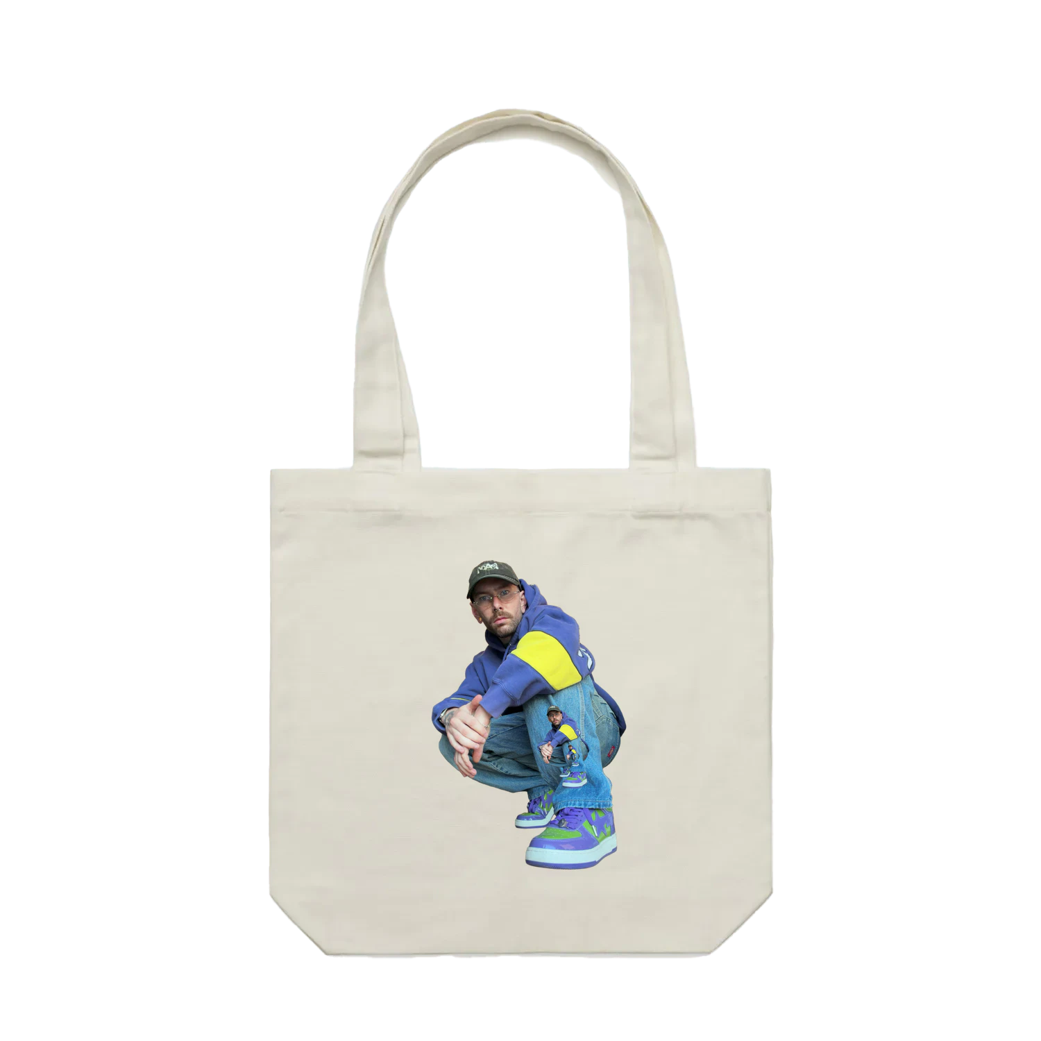 Cream bent.tote with your artwork