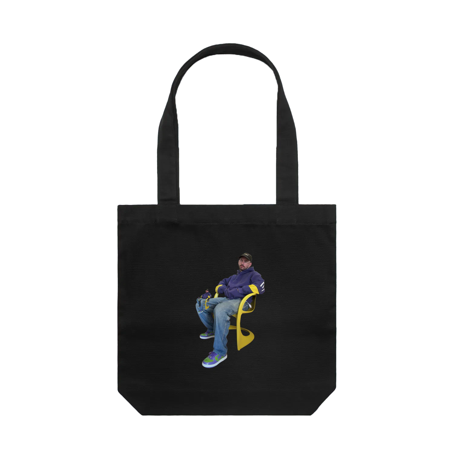 Black bent.tote with your artwork