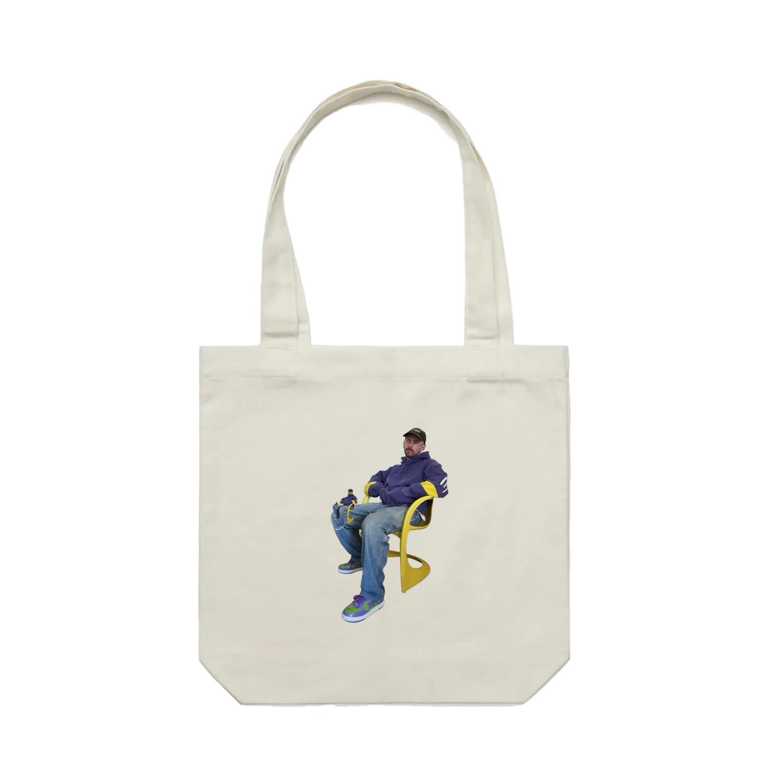 Cream bent.tote with your artwork
