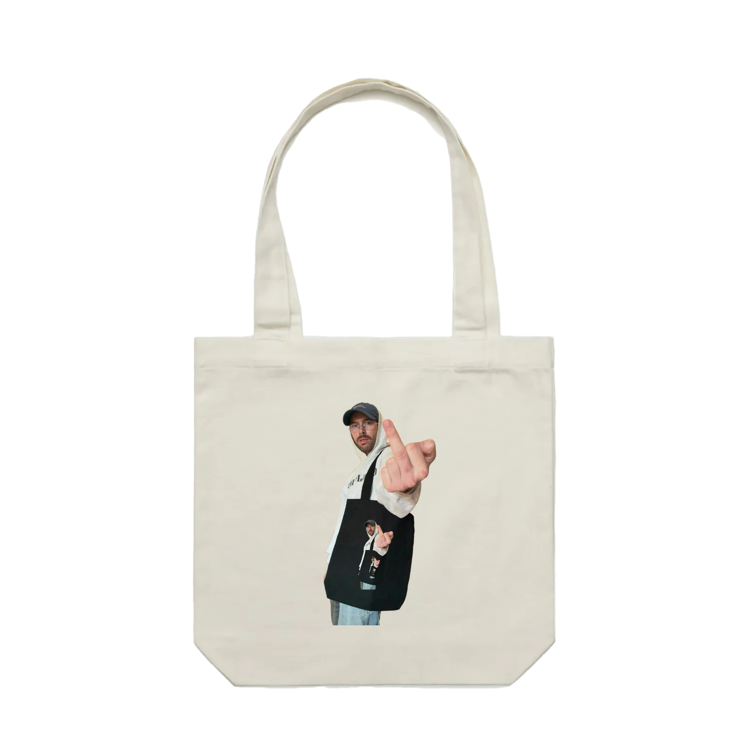 Cream bent.tote with your artwork