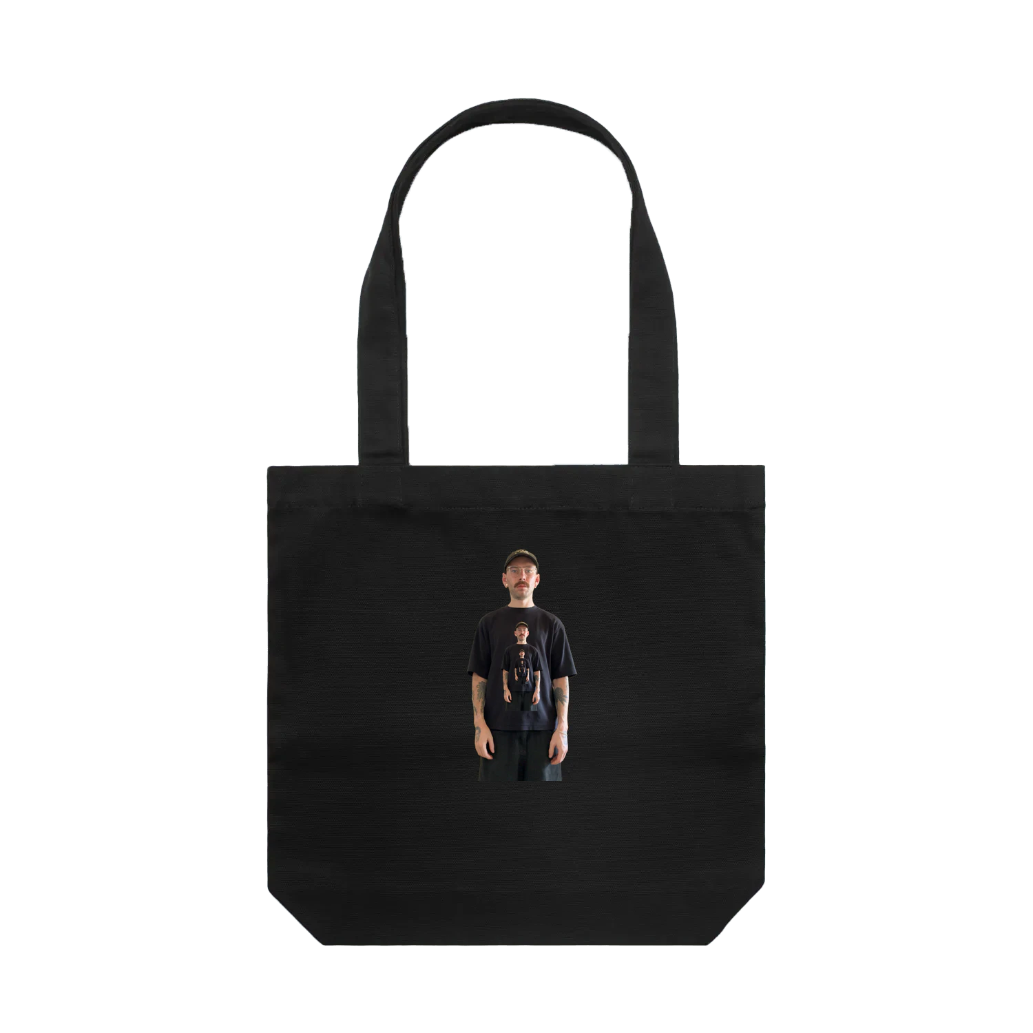 Black bent.tote with your artwork