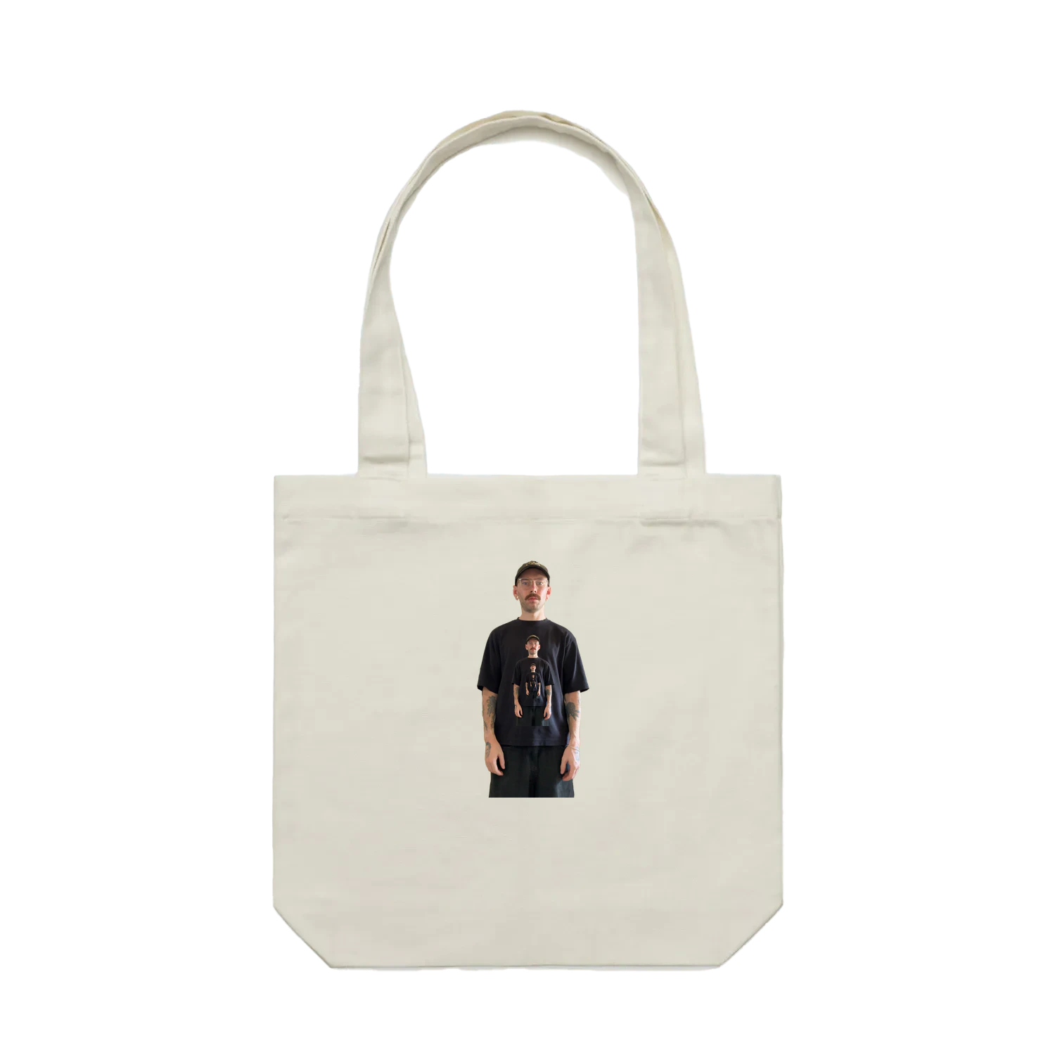 Cream bent.tote with your artwork